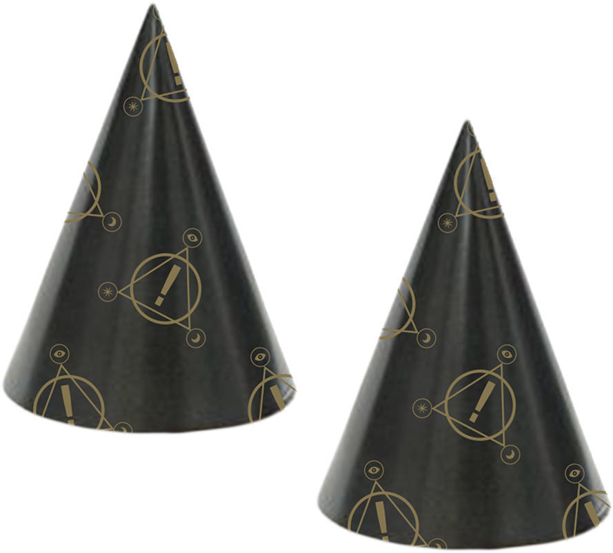 Elegant Black Gold New Year Hats PNG