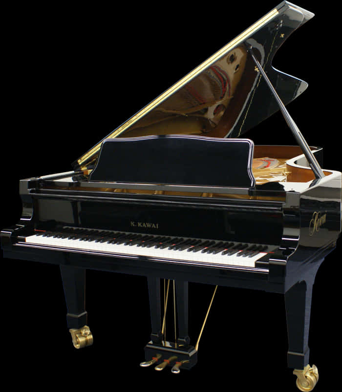 Elegant Black Grand Piano PNG