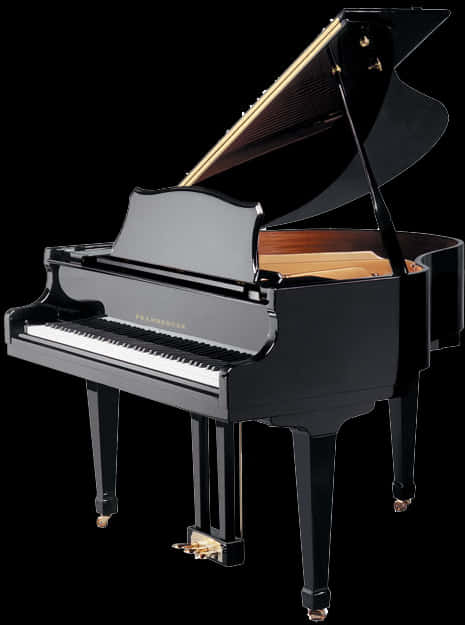 Elegant Black Grand Piano PNG