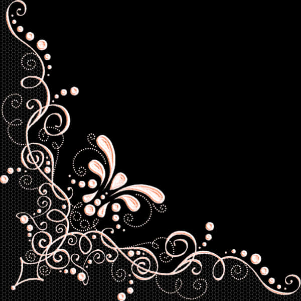 Elegant Black Lace Pattern PNG