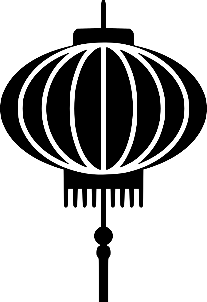 Elegant Black Lantern Silhouette PNG