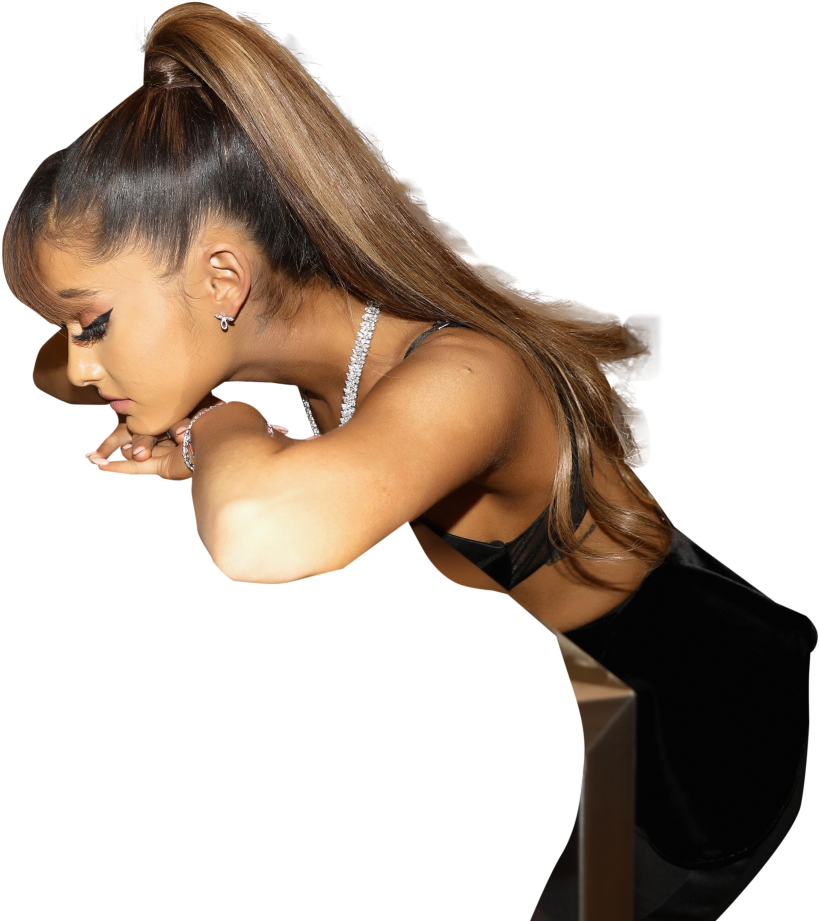 Elegant Black Leggings Pose PNG