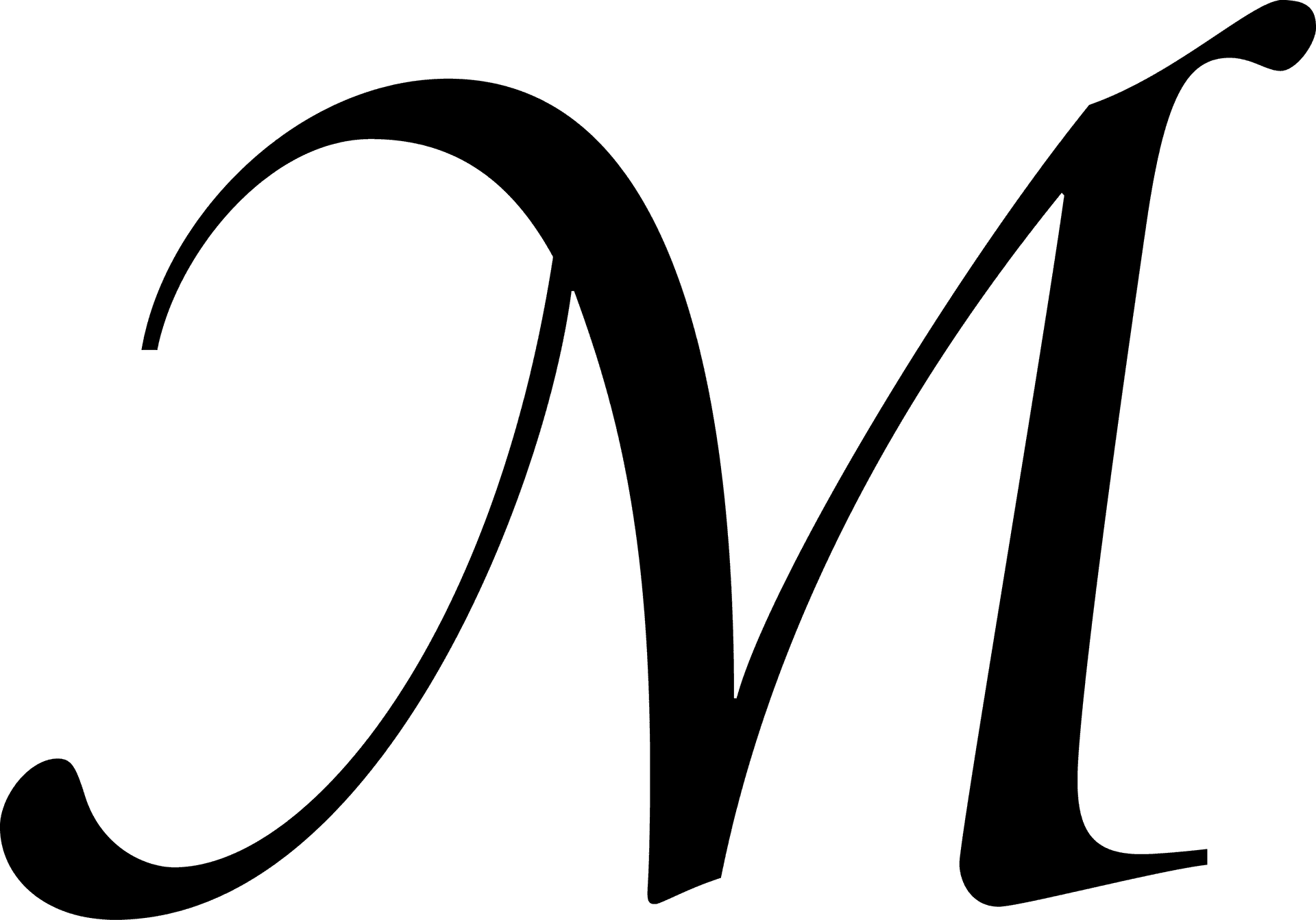 Elegant Black Letter M PNG