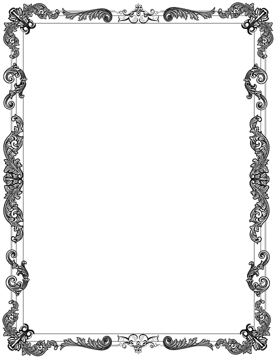 Elegant Black Ornate Frame PNG