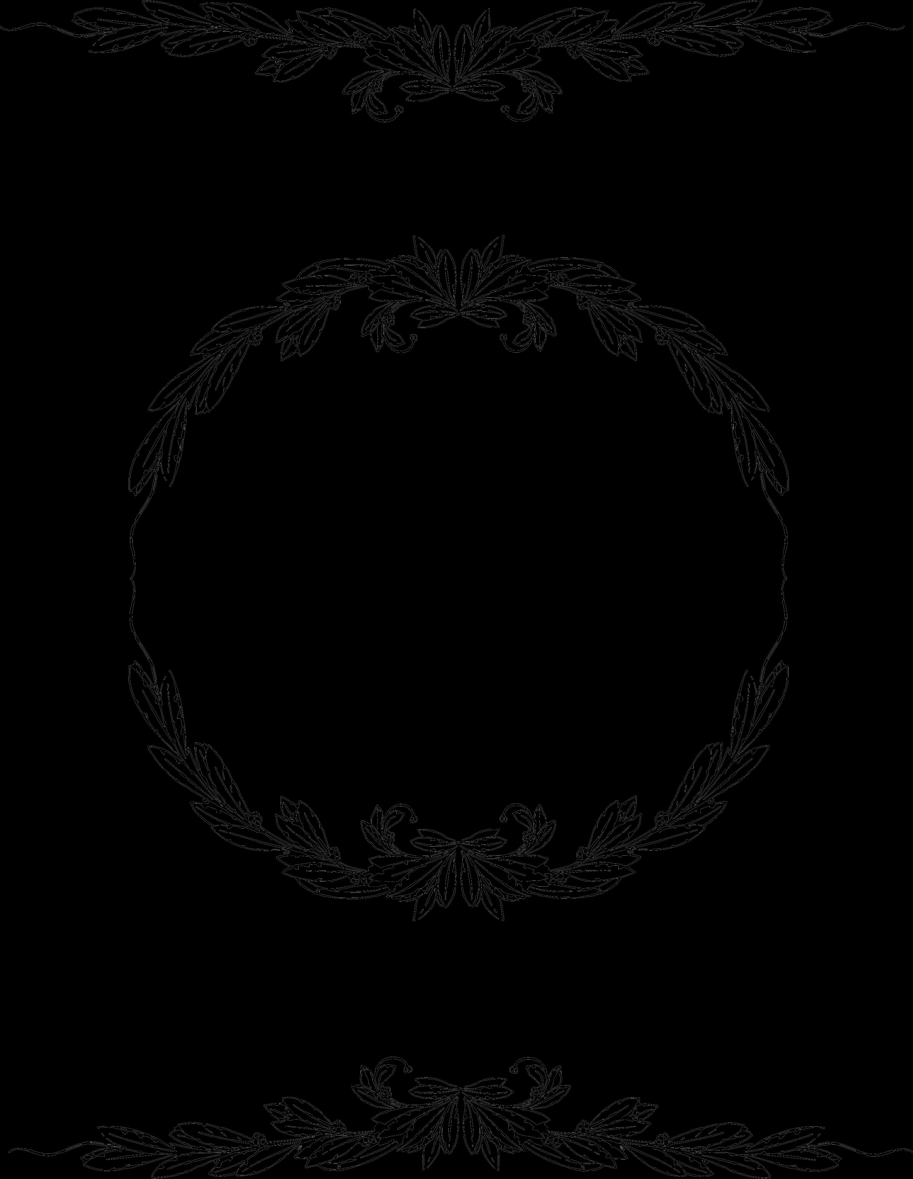 Elegant Black Round Frame Design PNG