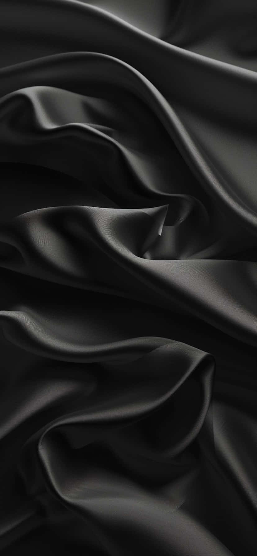 Elegant Black Satin Fabric Wallpaper