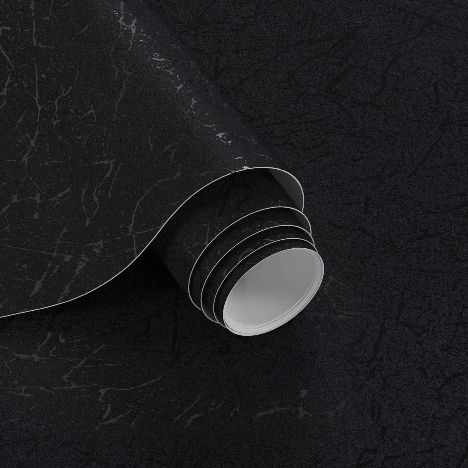 Elegant Black Silk Roll Wallpaper