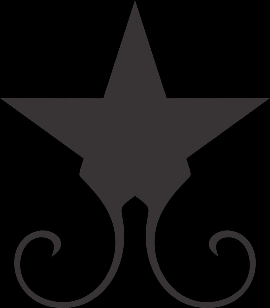 Elegant Black Star Design PNG