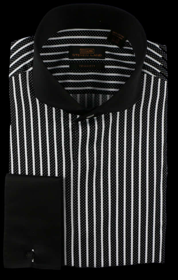 Elegant Black Striped Dress Shirt PNG