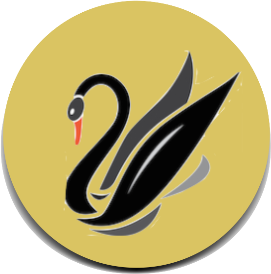 Elegant Black Swan Icon PNG