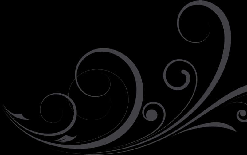 Elegant_ Black_ Swirl_ Design PNG