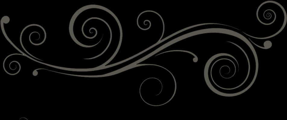 Elegant Black Swirl Design PNG