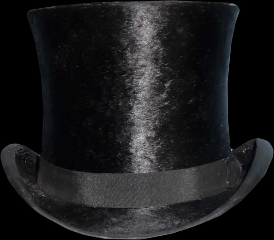 Elegant Black Top Hat PNG