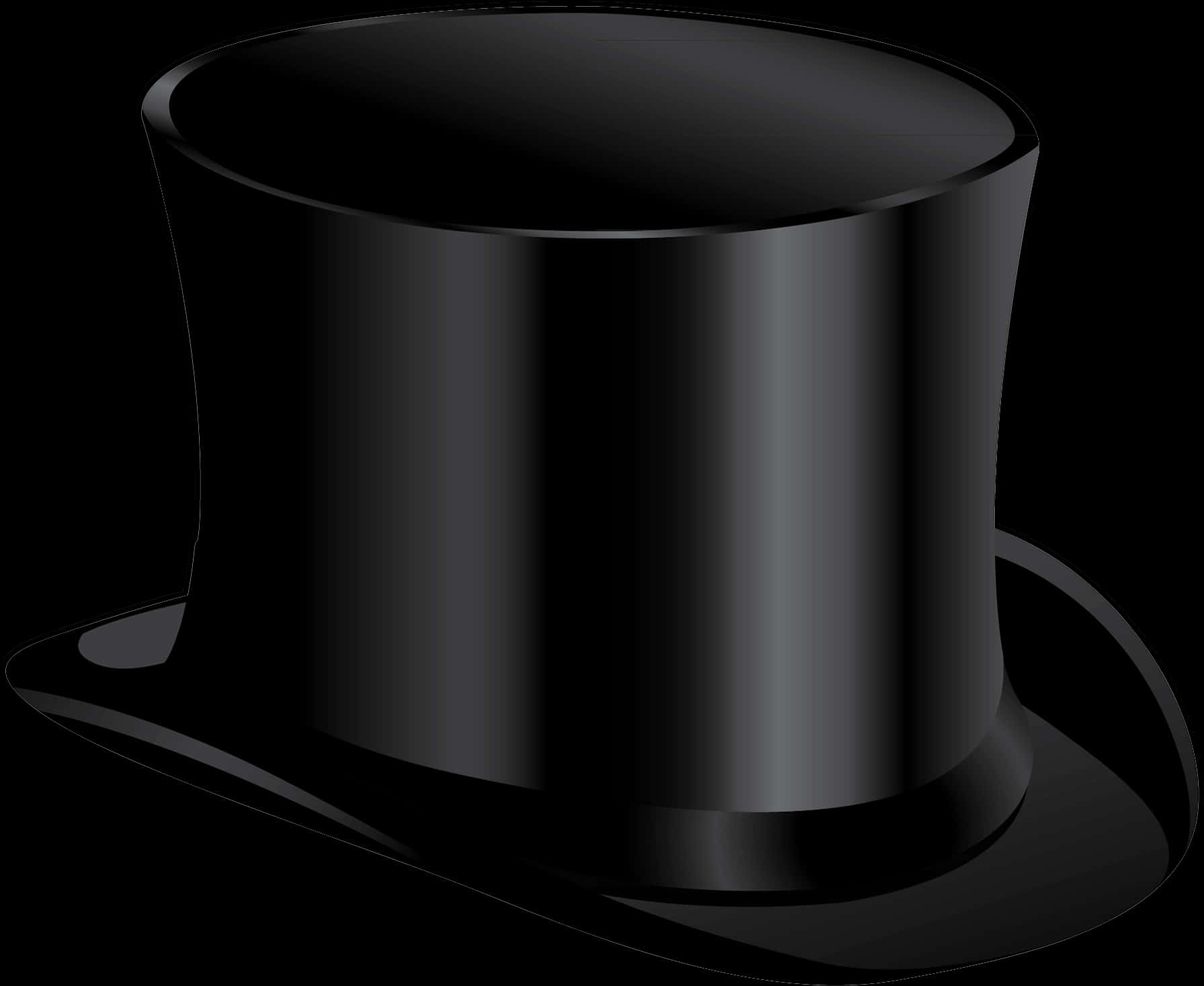 Elegant Black Top Hat Illustration PNG