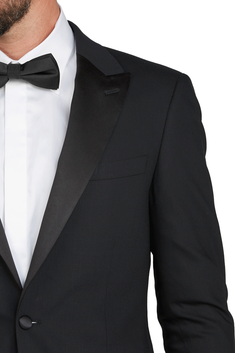 Elegant Black Tuxedo Closeup PNG