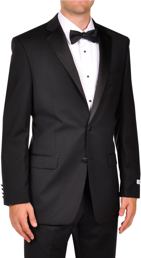 Elegant Black Tuxedo Portrait PNG