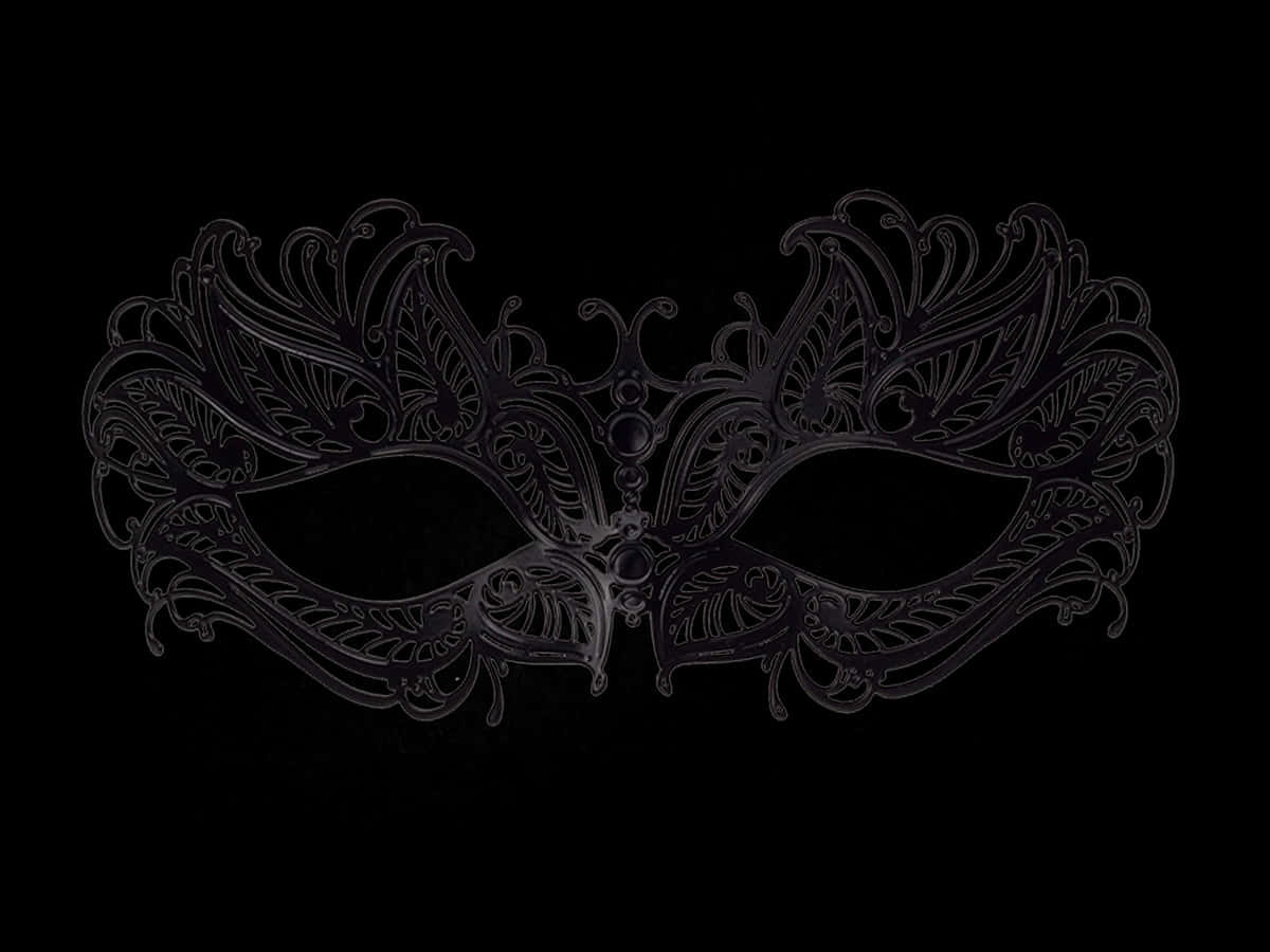 Elegant Black Venetian Mask PNG