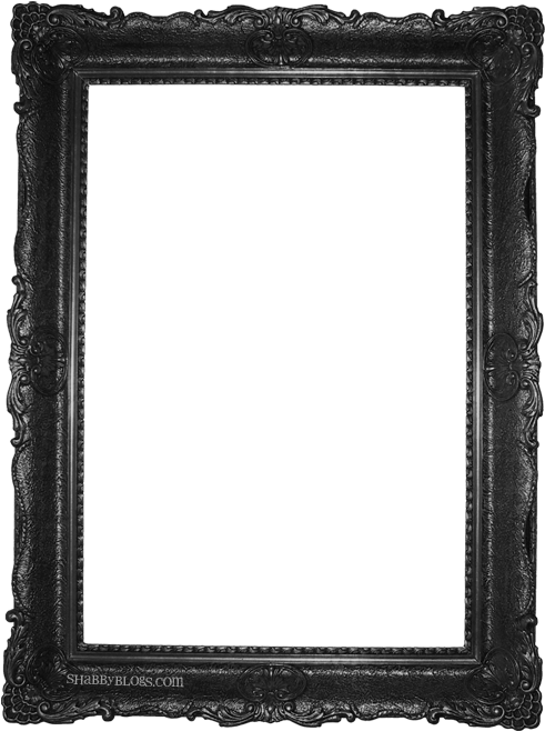 Elegant Black Vintage Photo Frame PNG