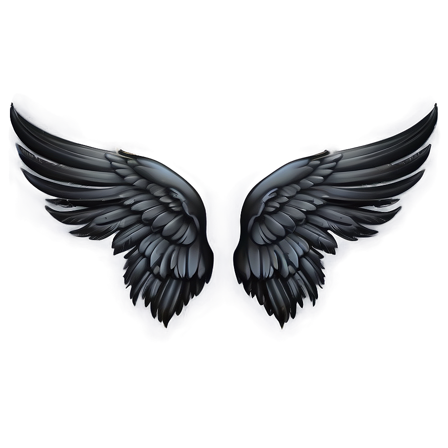 Elegant Black Wings Illustration Png Pfl58 PNG