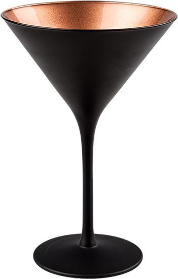 Elegant Blackand Copper Martini Glass PNG