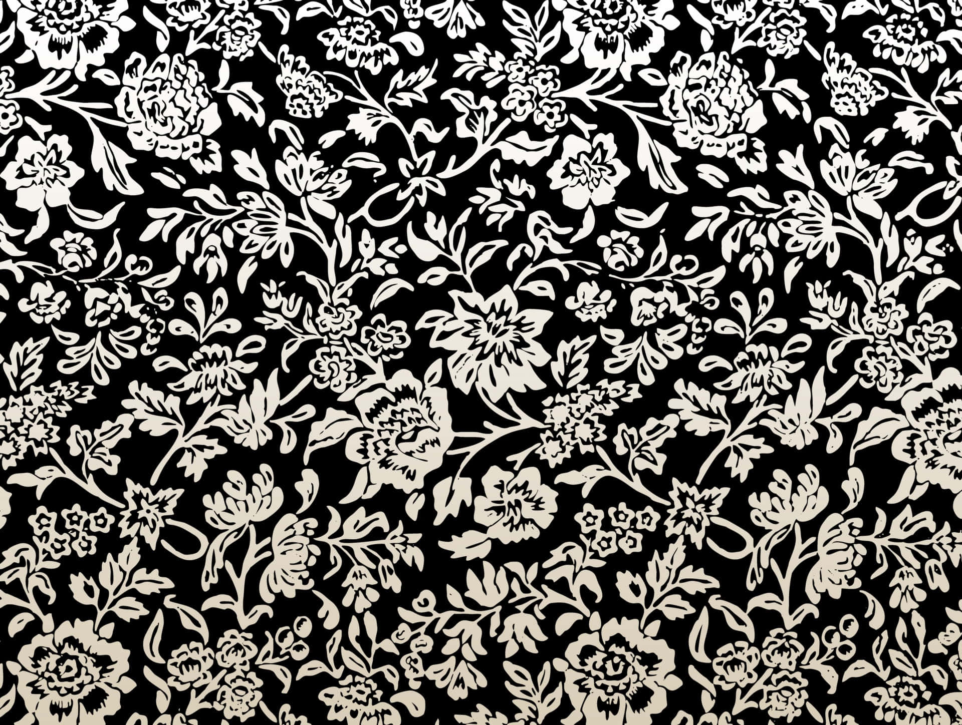 Elegant Blackand White Floral Pattern Wallpaper