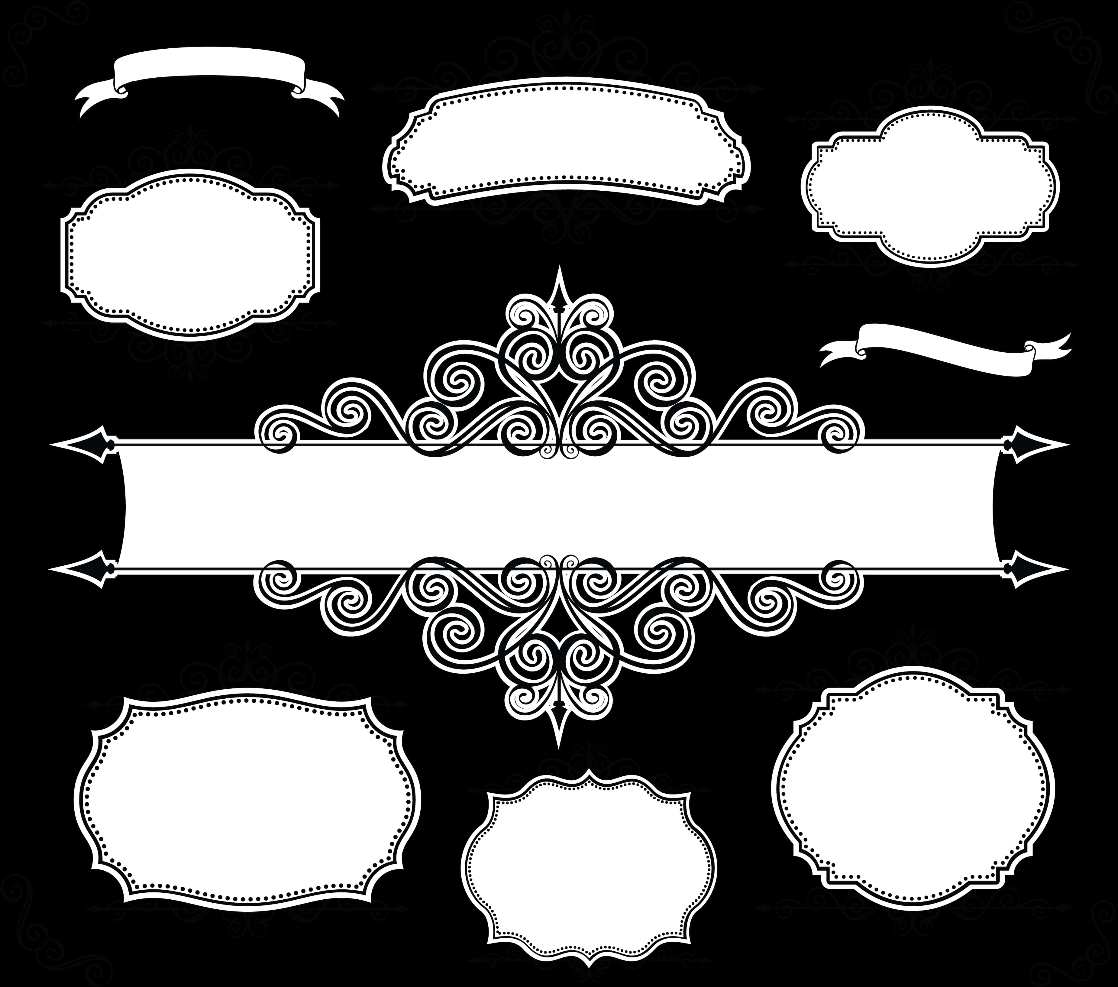 Elegant Blackand White Frame Collection PNG