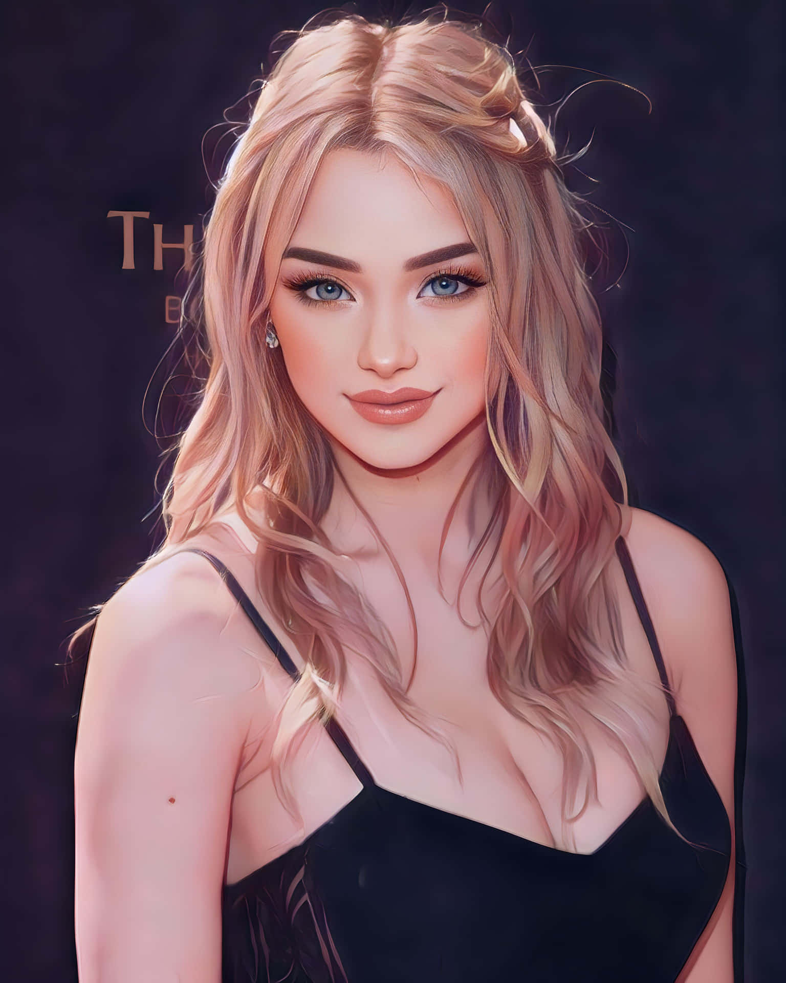 Elegant Blonde Animated Portrait Wallpaper