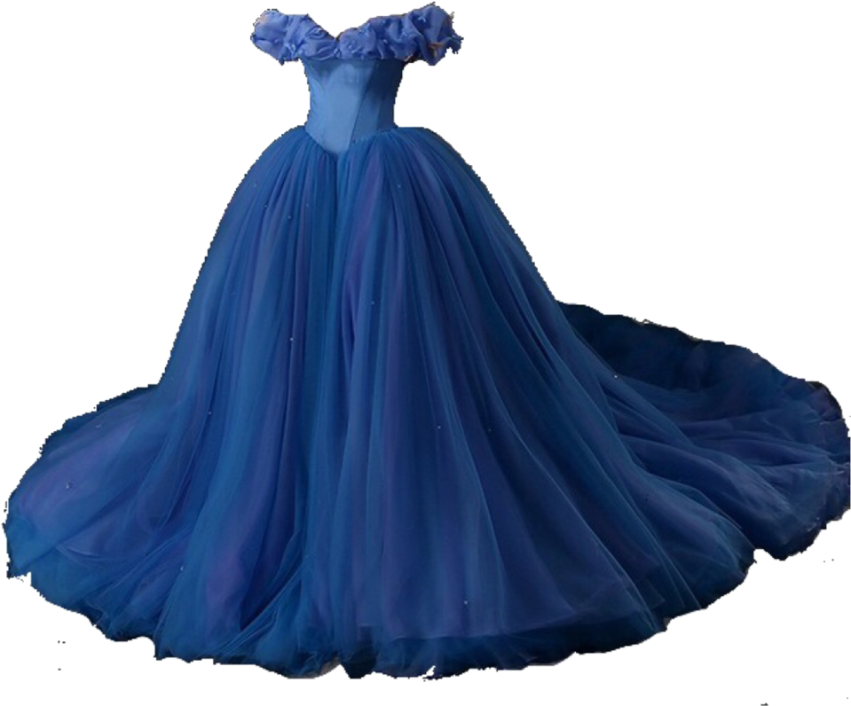 Elegant Blue Ball Gown PNG