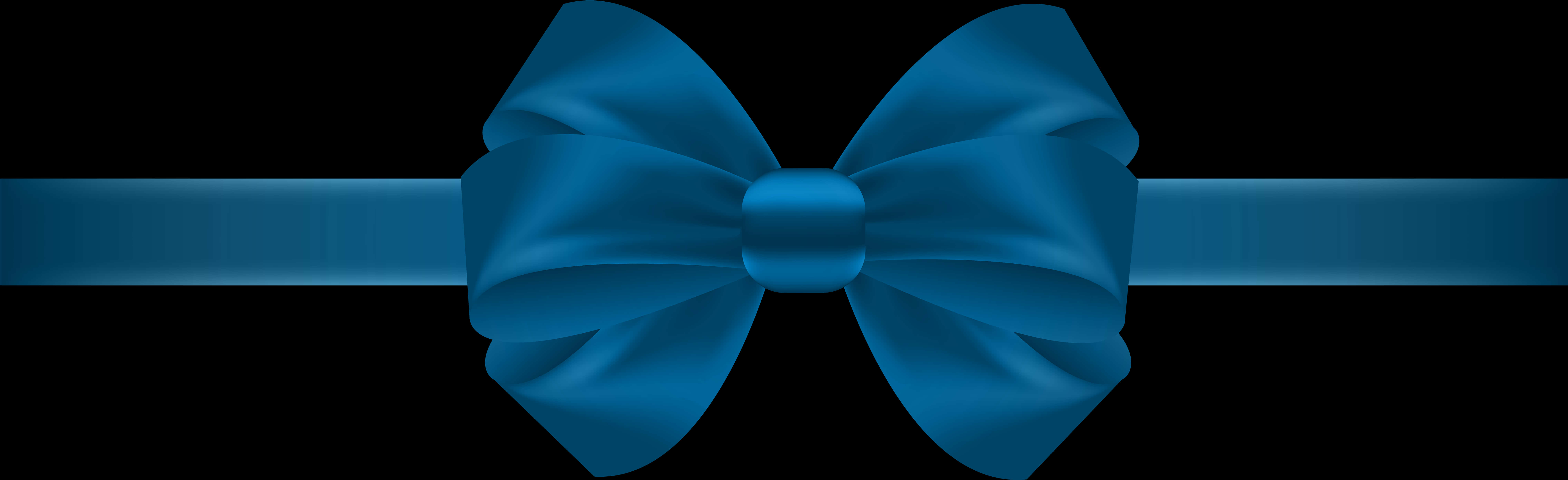 Blue Satin Bow Tie PNG