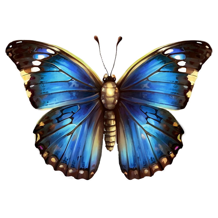 Elegant Blue Butterfly Png 05212024 PNG