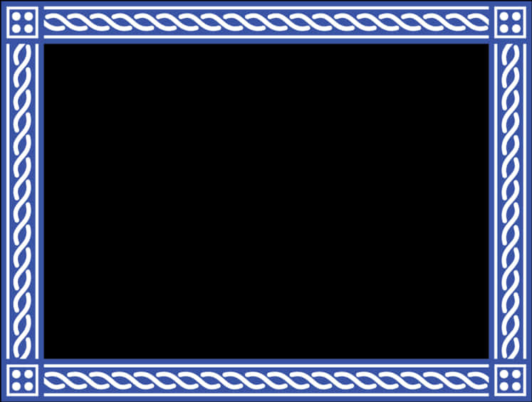 Elegant Blue Decorative Border PNG
