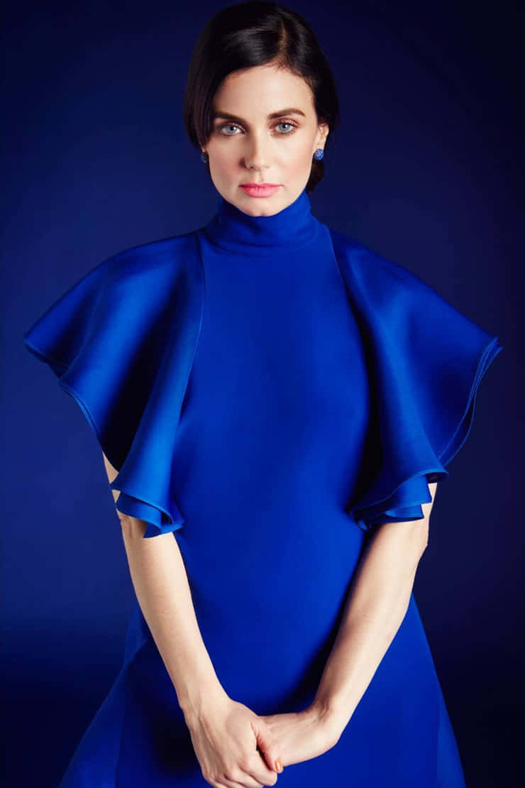Elegant Blue Dress Portrait Wallpaper