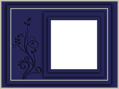 Elegant Blue Floral Frame PNG