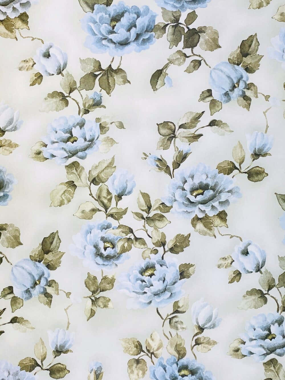 Elegant Blue Floral Pattern Wallpaper