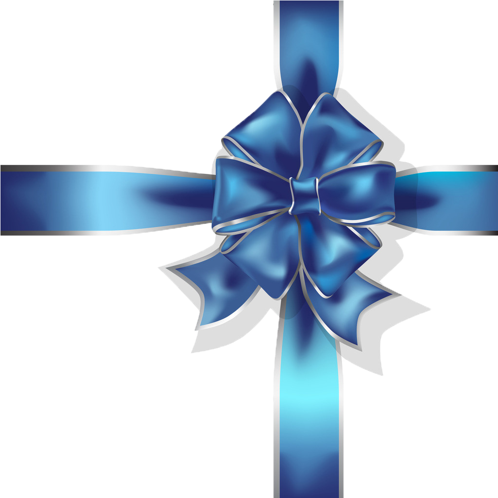 Elegant Blue Gift Ribbon PNG