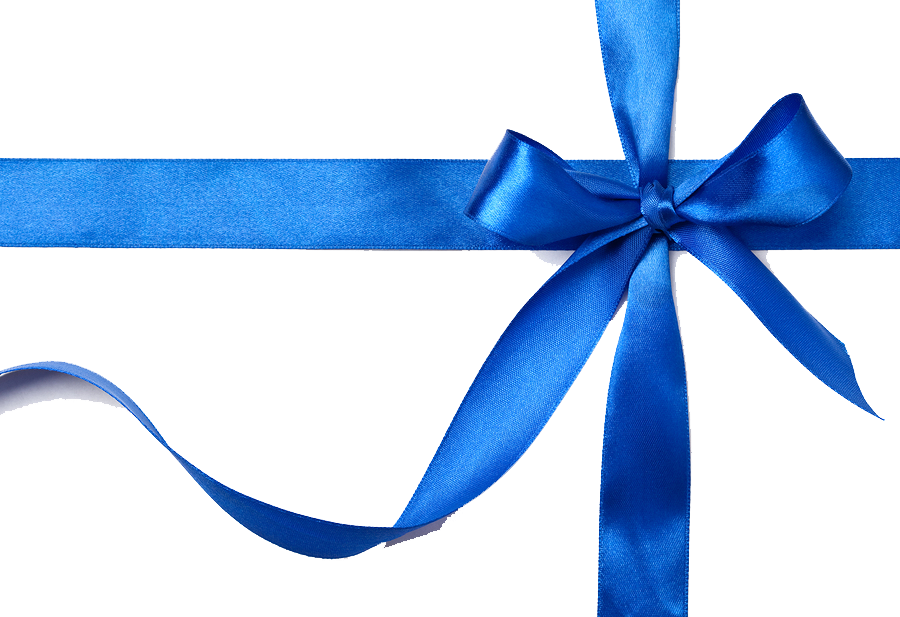 Elegant Blue Gift Ribbon PNG