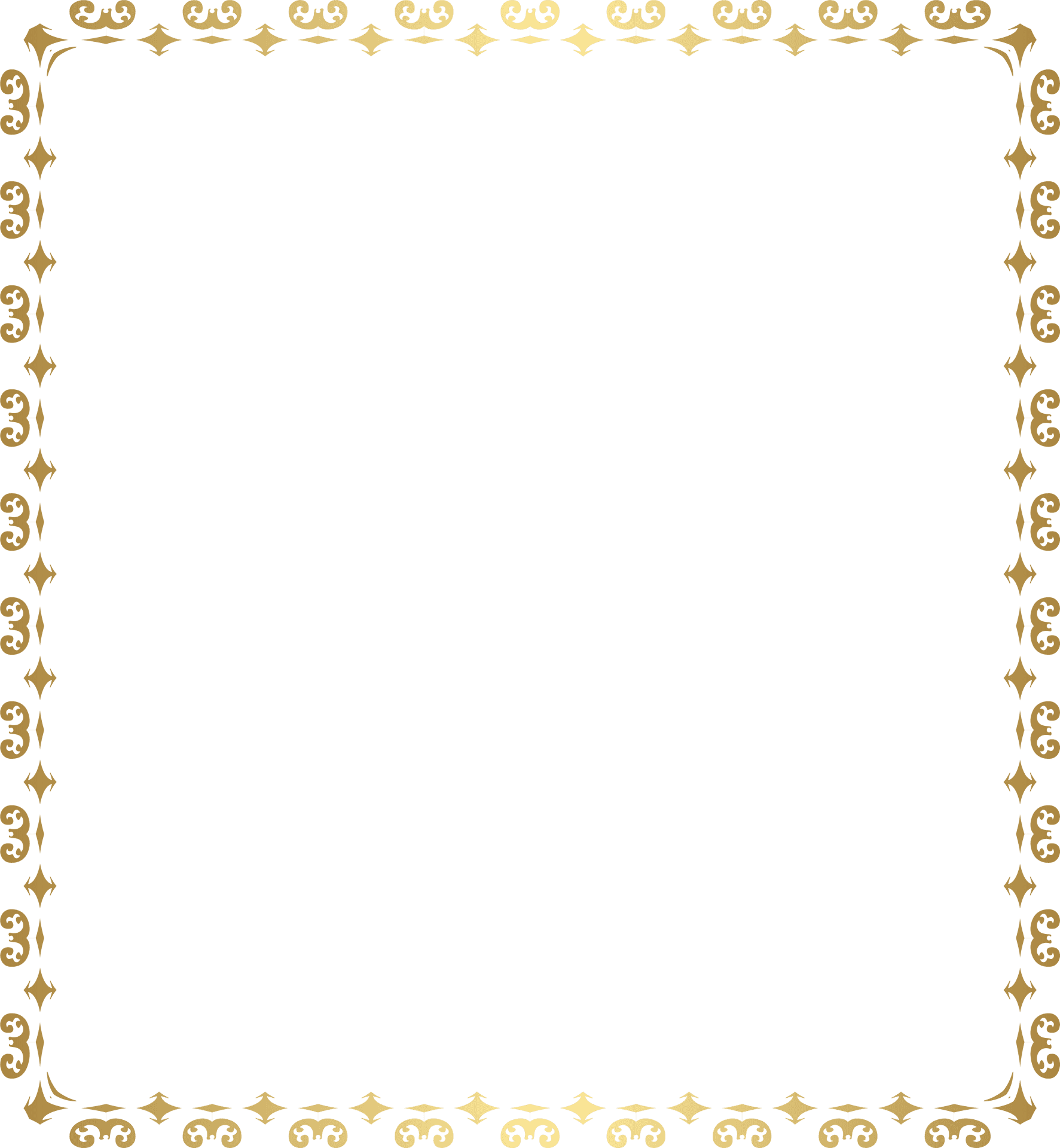 Elegant Blue Gold Frame Design PNG