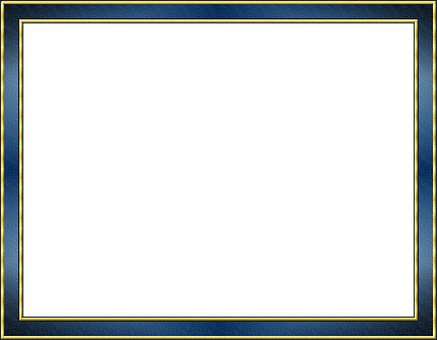 Elegant Blue Gold Frame PNG