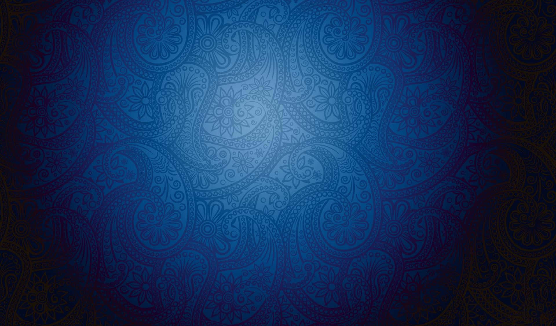 Elegant Blue Paisley Pattern Wallpaper