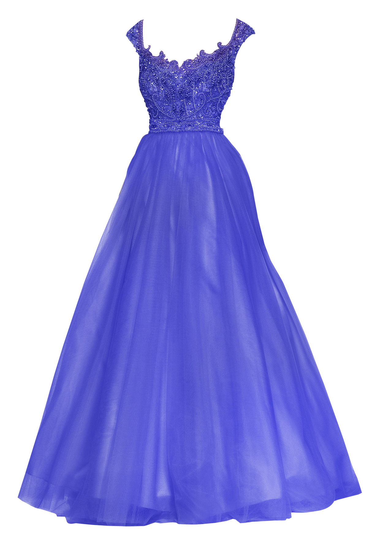 Elegant Blue Prom Dress PNG