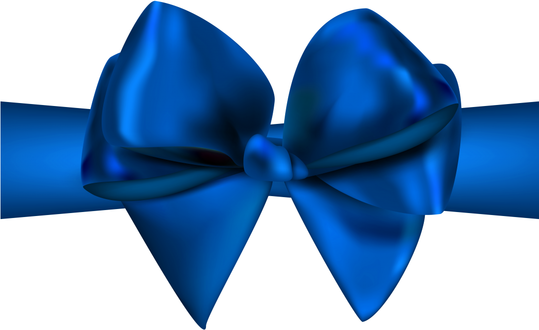 Elegant Blue Ribbon Bow PNG