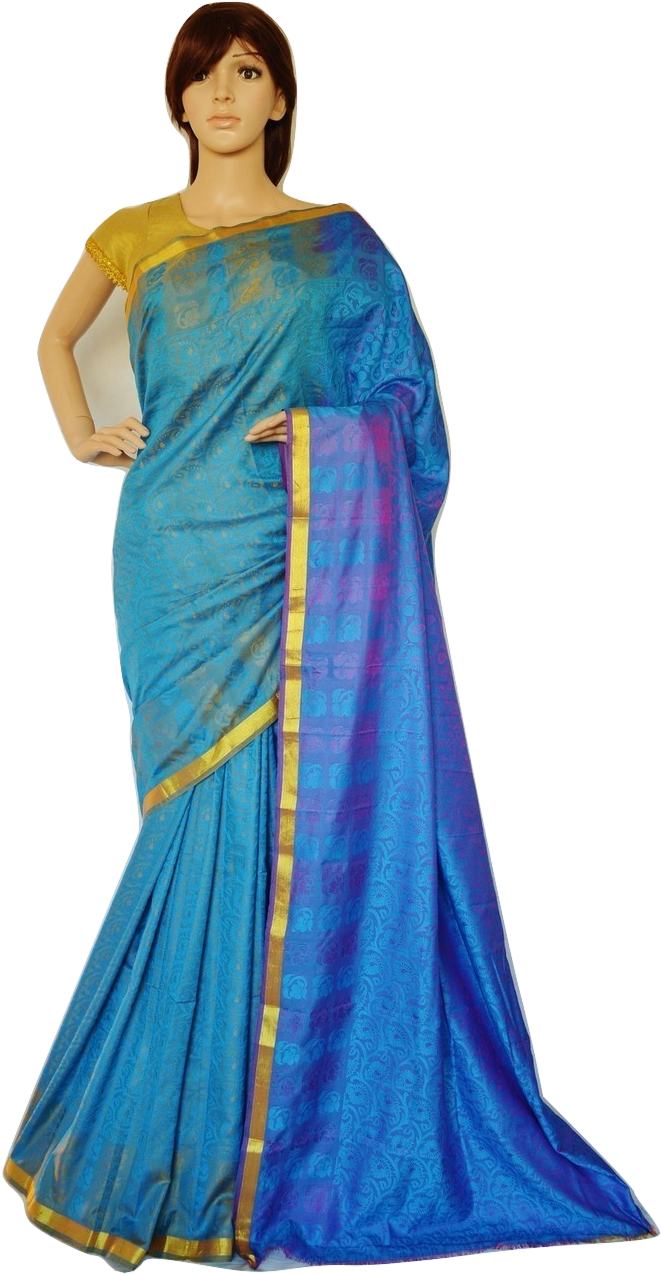 Download Elegant Blue Saree Mannequin | Wallpapers.com