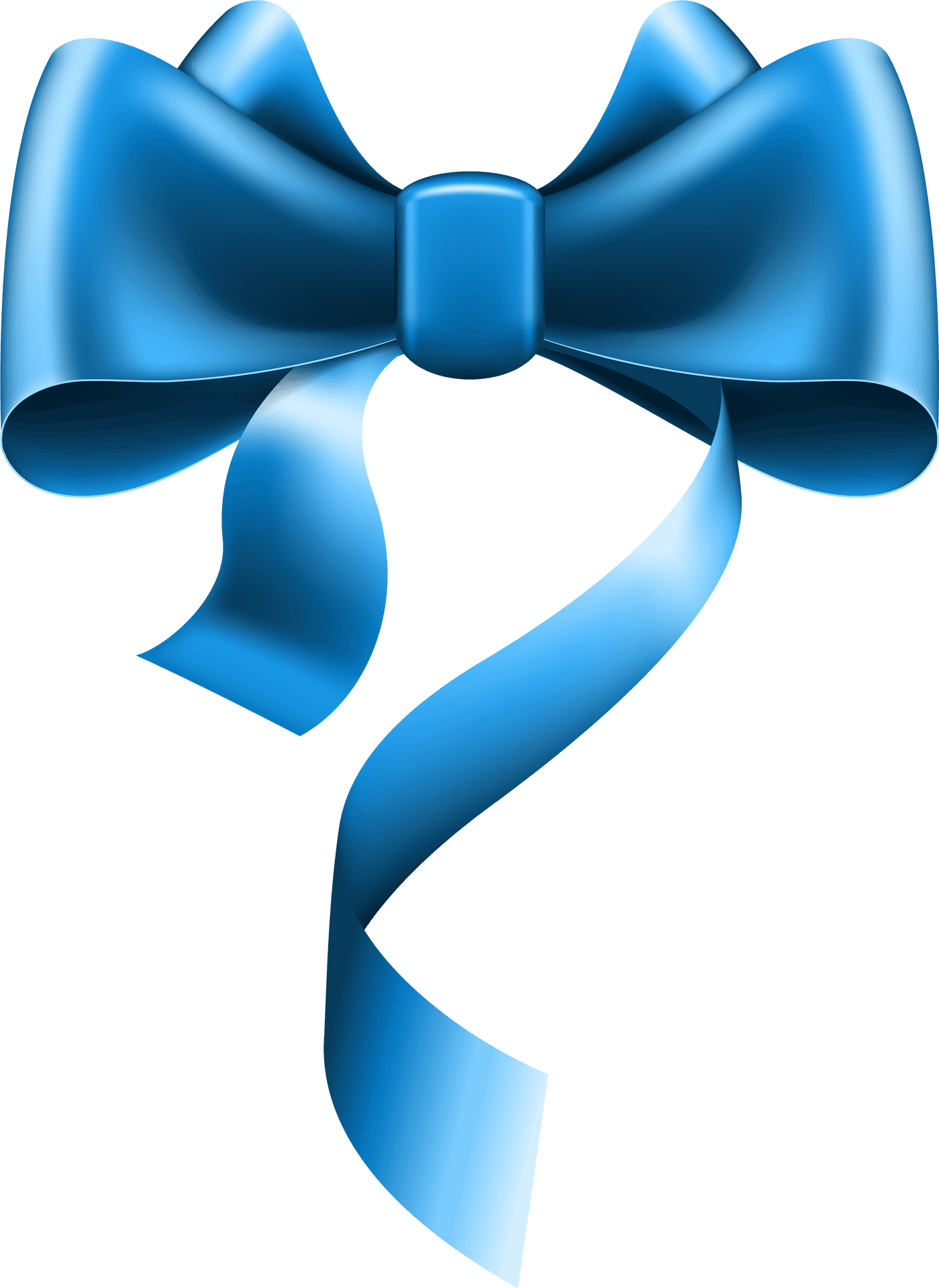 Elegant Blue Satin Ribbon PNG