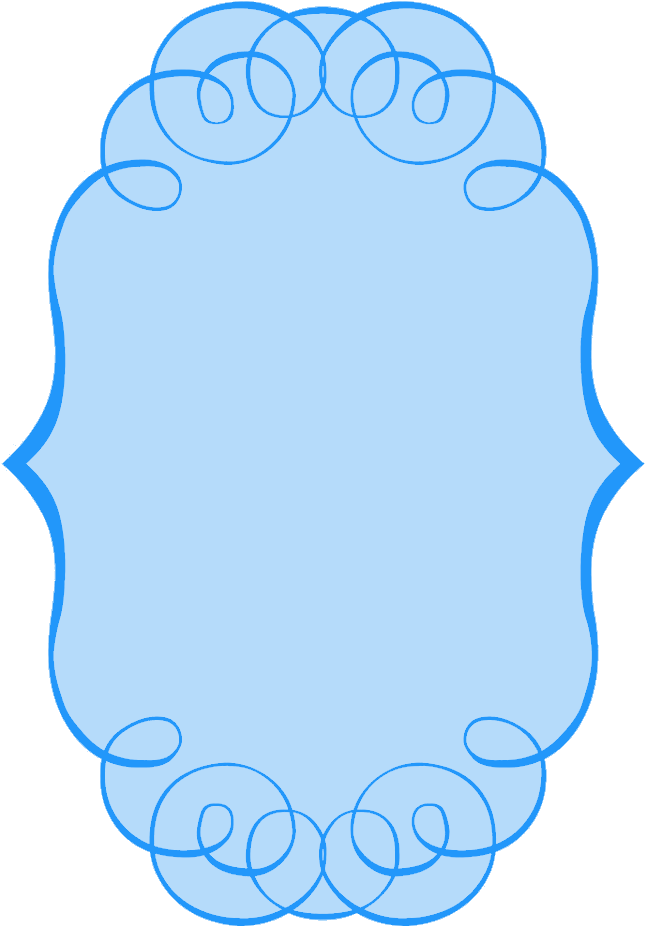 Elegant Blue Scrollwork Frame PNG