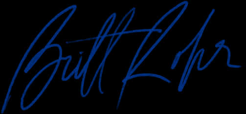 Elegant Blue Signature PNG
