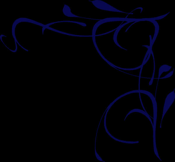 Elegant Blue Swirls Design PNG