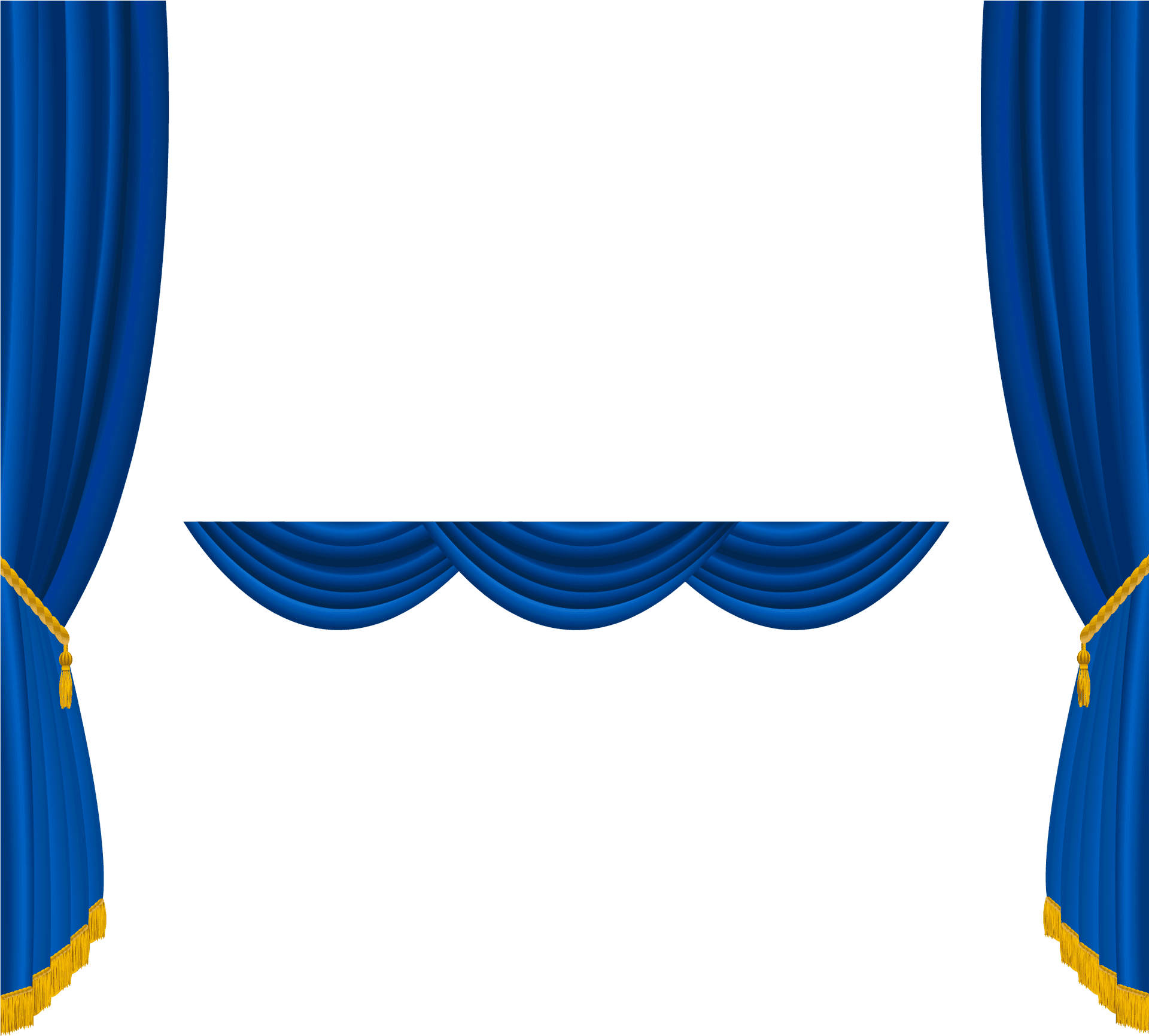 Elegant Blue Theater Curtains PNG