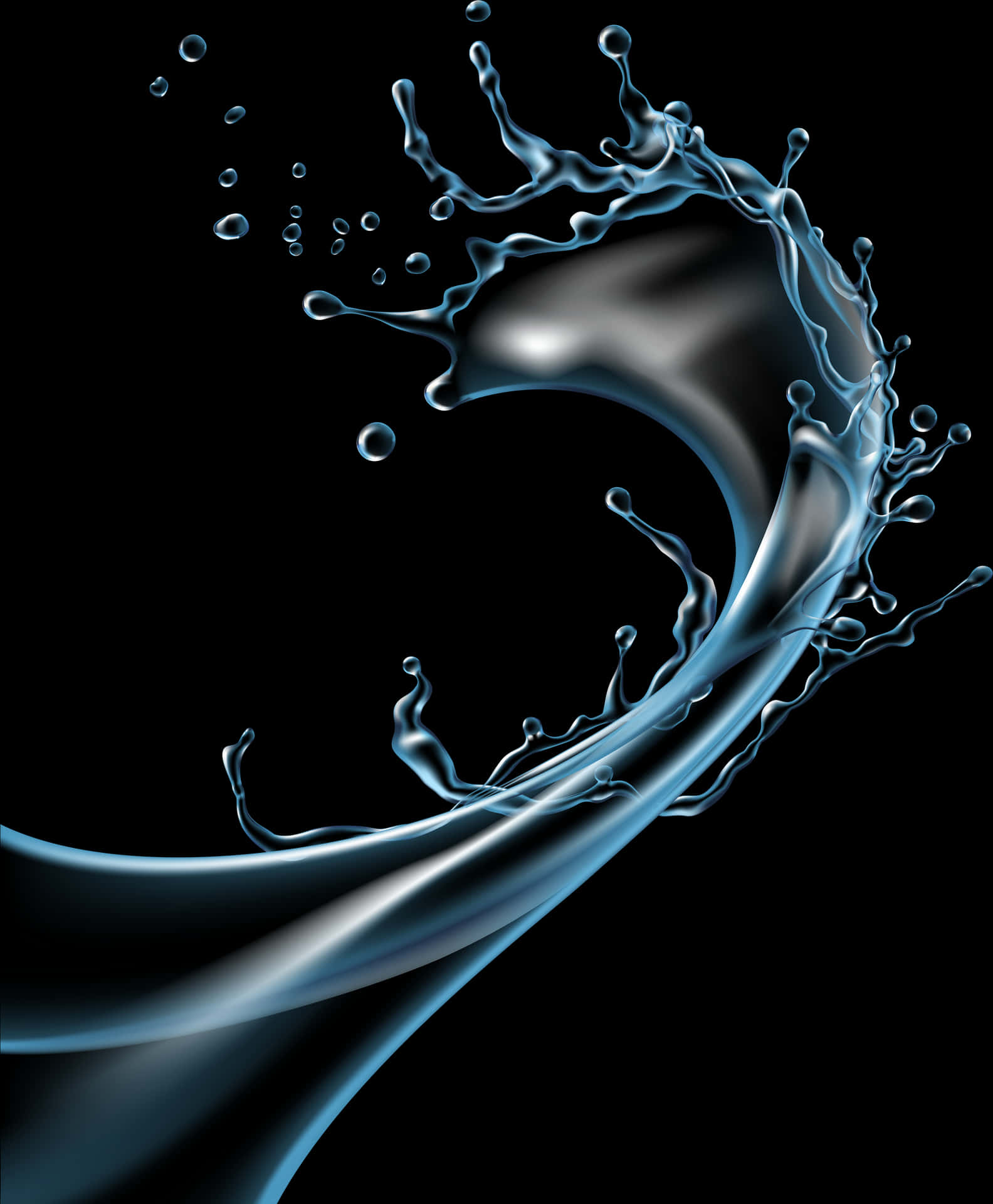 Elegant_ Blue_ Water_ Splash PNG