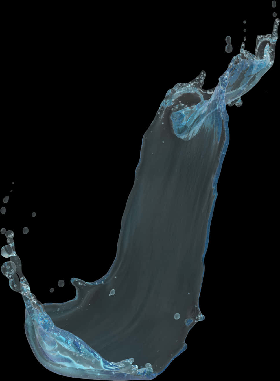 Elegant Blue Water Splash PNG