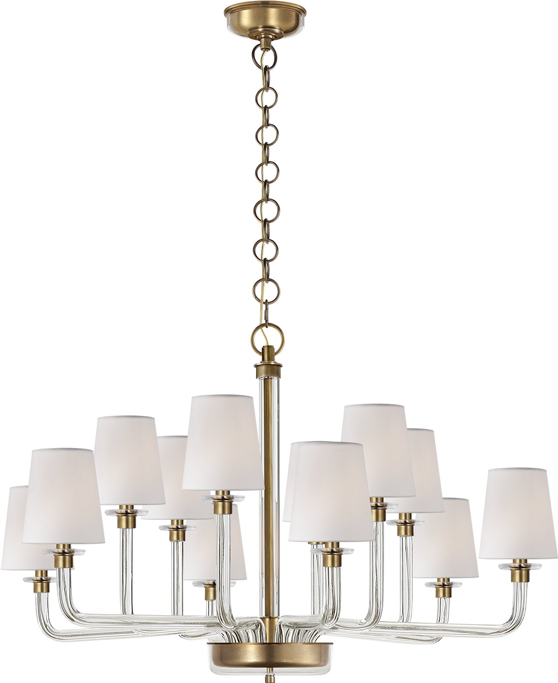 Elegant Brass Chandelier Lighting Fixture PNG